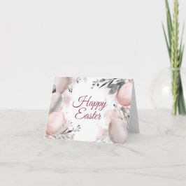 水の色かわいらしフローライースターバニーホリデーカード カード