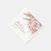 水の色かわいらしフローラピンク赤ちゃんシャワー スタンダードカクテルナプキン (角)