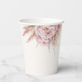 水の色かわいらしフローラピンク赤ちゃんシャワー 紙コップ (裏面)