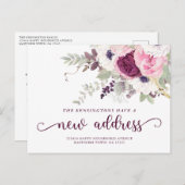 水の色かわいらしフローラ新しいアドレスの移動 案内ポストカード (正面/裏面)