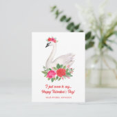 水の色かわいらしフローラ白鳥の教室バレンタイン シーズンポストカード (スタンド正面)