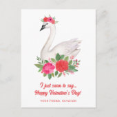 水の色かわいらしフローラ白鳥の教室バレンタイン シーズンポストカード (正面)
