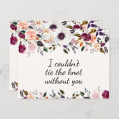 水の色かわいらしフローラ花嫁プロポーザルのカード ポストカード (正面/裏面)