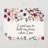 水の色かわいらしフローラ花嫁プロポーザルのカード ポストカード (正面/裏面)