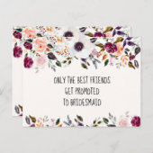 水の色かわいらしフローラ花嫁プロポーザルのカード ポストカード (正面/裏面)