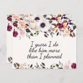 水の色かわいらしフローラ花嫁プロポーザルのカード ポストカード (正面/裏面)