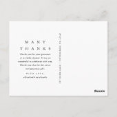 水の色かわいらしフローラ赤ちゃんシャワーありがとう ポストカード (裏面)