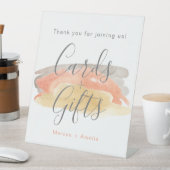 水の色かわいらしミニマリスト結婚式の贈り物 台座サイン (インサイチュ)