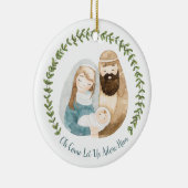 水の色かわいらし出生私たちは彼を崇拝する セラミックオーナメント (右)