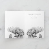 水の色かわいらし花模様マザーズのデイカード カード (内部)