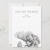 水の色かわいらし花模様マザーズのデイカード カード (裏面)