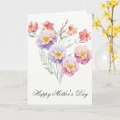 水の色かわいらし花模様マザーズのデイカード カード (黄色い花)
