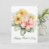 水の色かわいらし花模様マザーズのデイカード カード (スタンド正面)