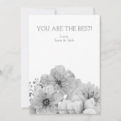 水の色かわいらし花模様マザーズのデイカード カード (裏面)