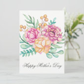 水の色かわいらし花模様マザーズのデイカード カード (スタンド正面)