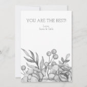 水の色かわいらし花模様マザーズのデイカード カード (裏面)