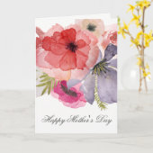 水の色かわいらし花模様マザーズのデイカード カード (黄色い花)