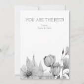 水の色かわいらし花模様マザーズのデイカード カード (裏面)