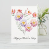 水の色かわいらし花模様マザーズのデイカード カード (スタンド正面)