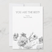 水の色かわいらし花模様マザーズのデイカード カード (裏面)