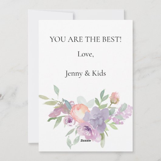 水の色かわいらし花模様マザーズのデイカード シーズンカード (裏面)