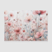 水の色かわいらし赤面ピンクワイルドフラワーデクページ 薄葉紙 (正面)