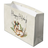 水の色かわいらし鹿の敷設ボホホリデイ ラージペーパーバッグ (裏面アングル)