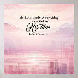 「水の色がきれい」と夕日 ポスター