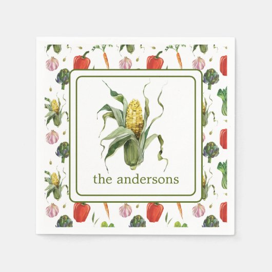 水の色がコーンオーガニックを生成 スタンダードカクテルナプキン (正面)