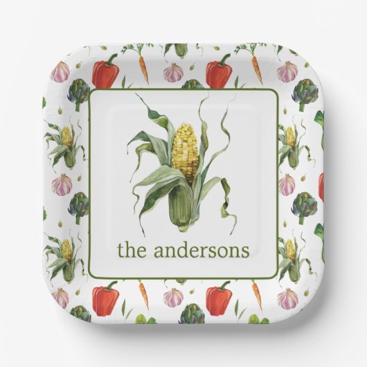 水の色がコーンオーガニックを生成 ペーパープレート (正面)