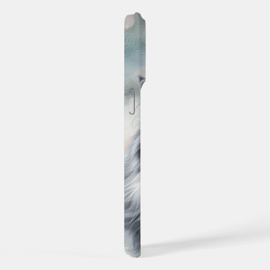 水の色が優雅な猫 iPhoneケース (右側面)