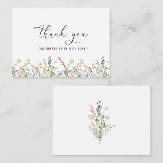 水の色が小さな山花だ感謝してい ノートカード (正面/裏面)