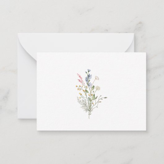 水の色が小さな山花だ感謝してい ノートカード (裏面)