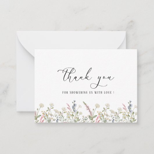 水の色が小さな山花だ感謝してい ノートカード (正面)