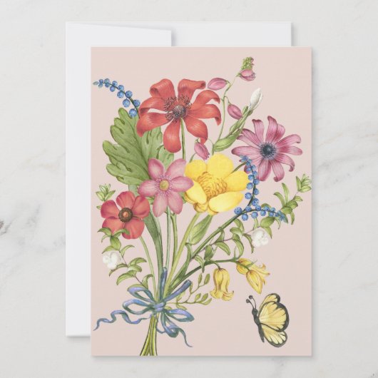 水の色が少し野花の誕生日 招待状 (裏面)