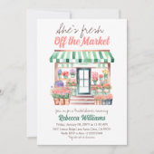 水の色が市場から生まれるブライダルシャワー 招待状 (正面)