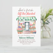 水の色が市場から生まれるブライダルシャワー 招待状 (スタンド正面)