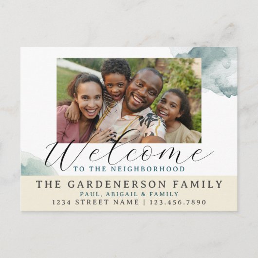 水の色が近所へようこそ ポストカード (正面)