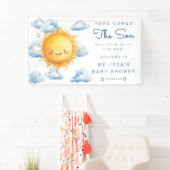 水の色ここ来の息子の赤ちゃんシャワー 横断幕 (インサイチュ)