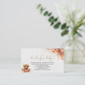 水の色さび高地の牛の赤ちゃんシャワーブックのための エンクロージャーカード (スタンド正面)