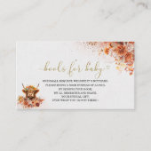 水の色さび高地の牛の赤ちゃんシャワーブックのための エンクロージャーカード (正面)