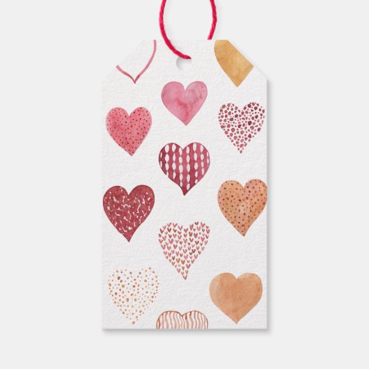 水の色すべてハートバレンタインデーの贈り物ラベル ギフトタグ (裏面)