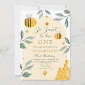 水の色そう甘い蜂蜜に甘い1st誕生日 招待状 (正面)