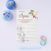 水の色そのスパイスブライダルシャワーゲームカード チラシ (シングル)