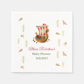 水の色それが男の子のバイキングパーティーベビーシャワー スタンダードカクテルナプキン (正面)