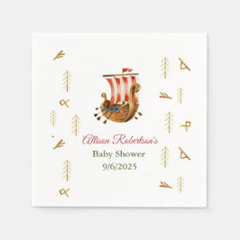 水の色それが男の子のバイキングパーティーベビーシャワー スタンダードカクテルナプキン