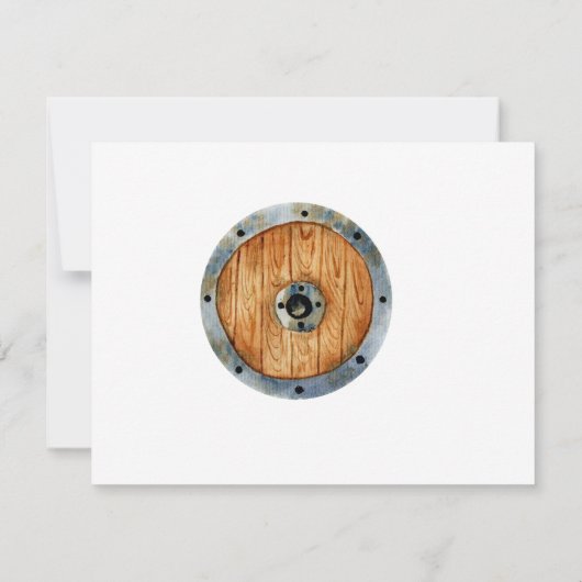 水の色それが男の子のバイキングパーティーベビーシャワー 出欠カード (裏面)