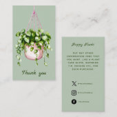 水の色つるの植物ありがとう エンクロージャーカード (正面/裏面)