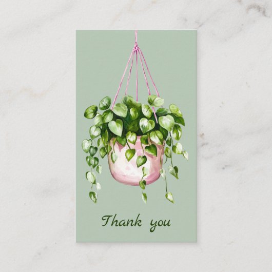 水の色つるの植物ありがとう エンクロージャーカード (正面)