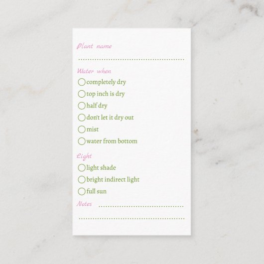 水の色つるの植物ガ気にイド エンクロージャーカード (裏面)